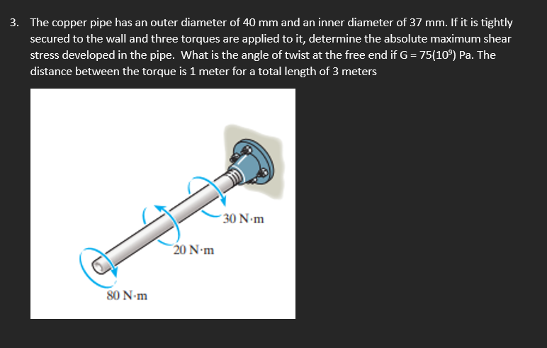 3 . The copper pipe has an outer diameter of 4 0