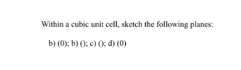 Within a cubic unit cell, sketch the following