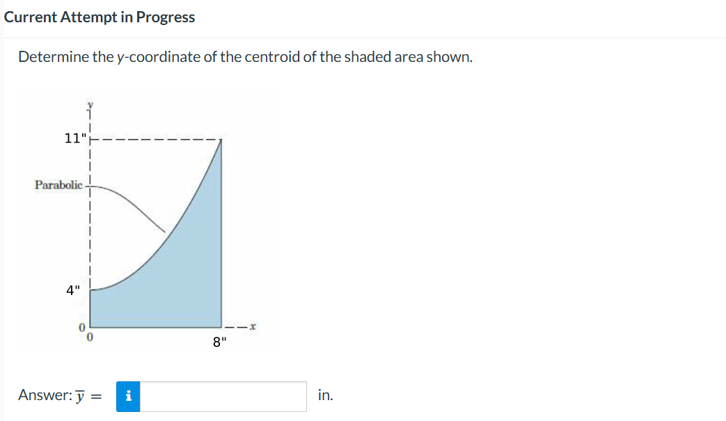 Current Attempt in Progress Determine the \ ( y \