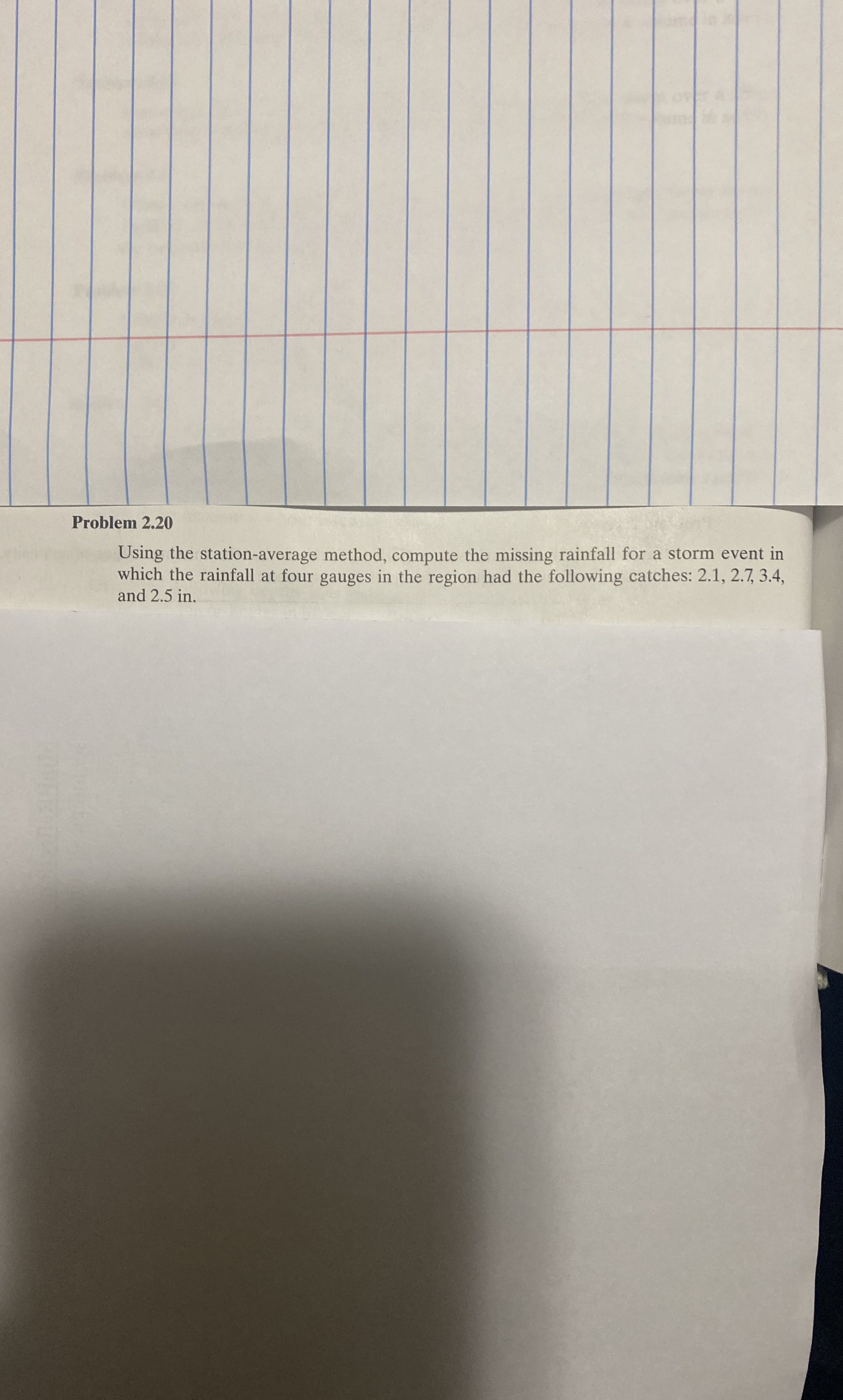 Problem 2 . 2 0 Using the station - average