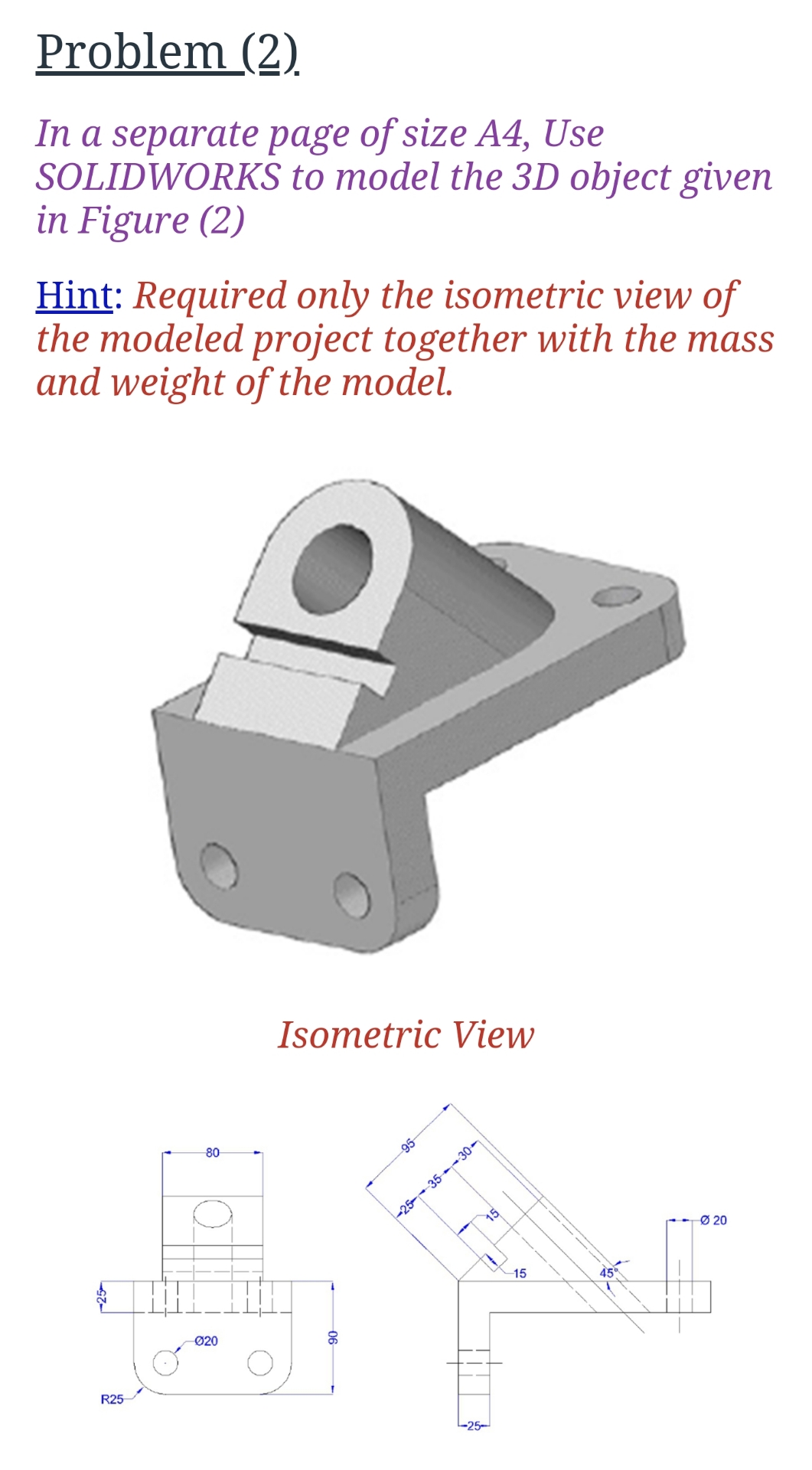 Problem ( 2 ) . In a separate page of size A 4 ,