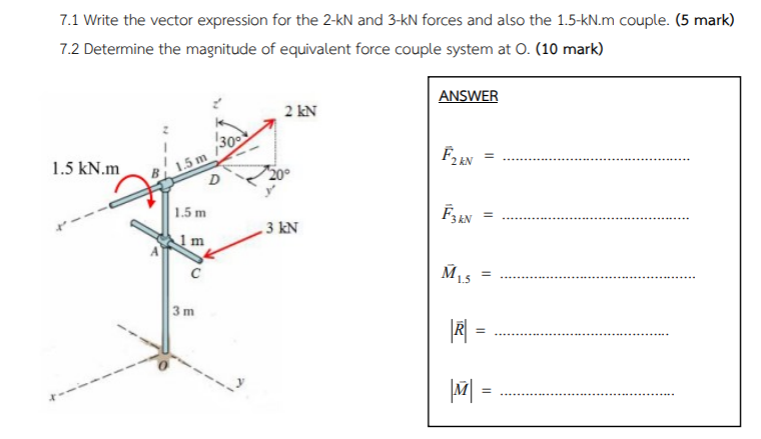 1 . Write the vector expression for the 2 - k N