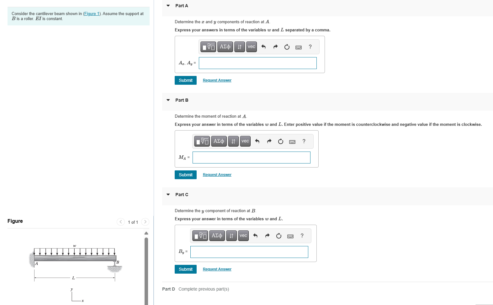 Consider the cantilever beam shown in ( Figure 1
