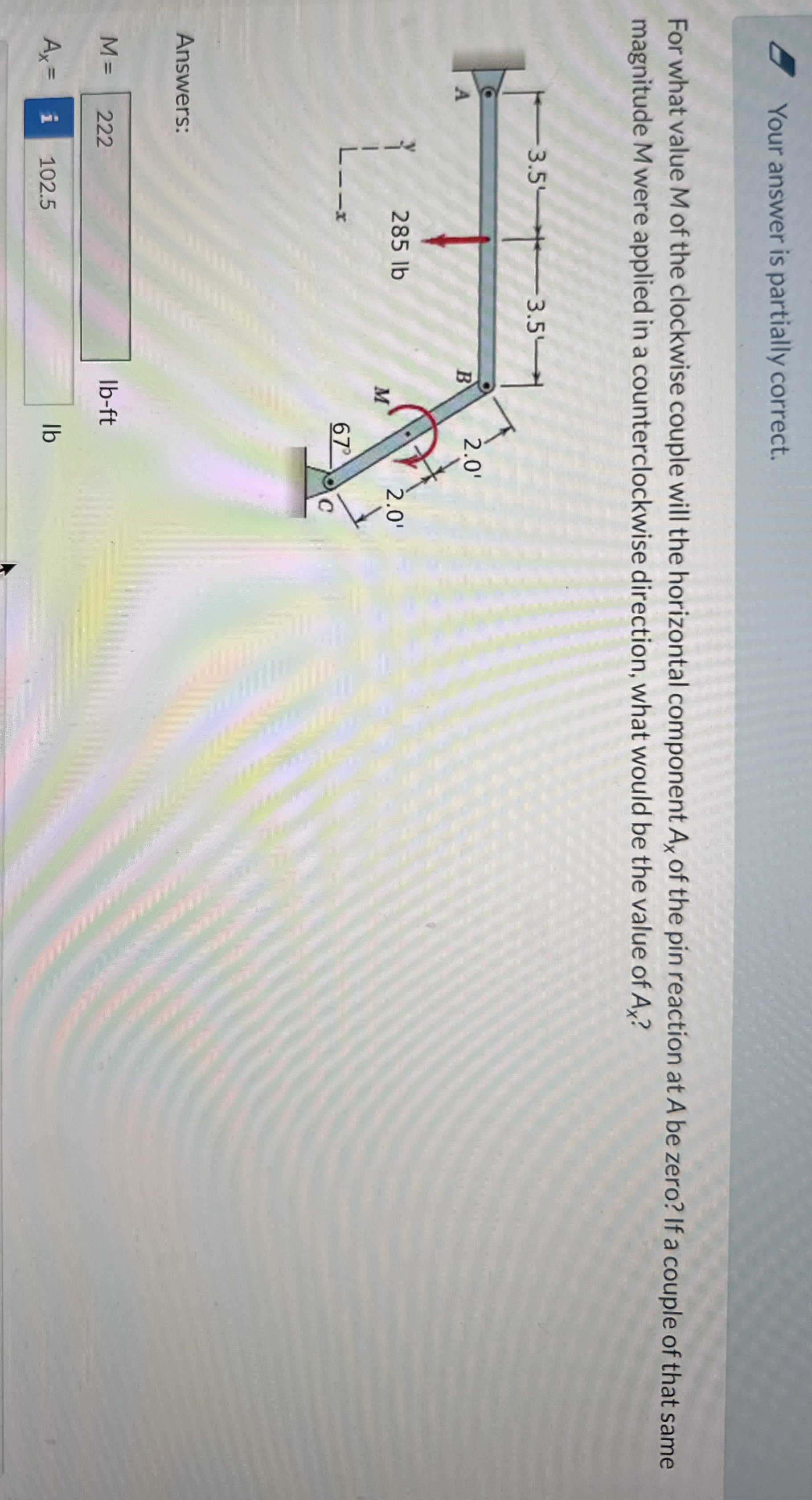 Your answer is partially correct. For what value