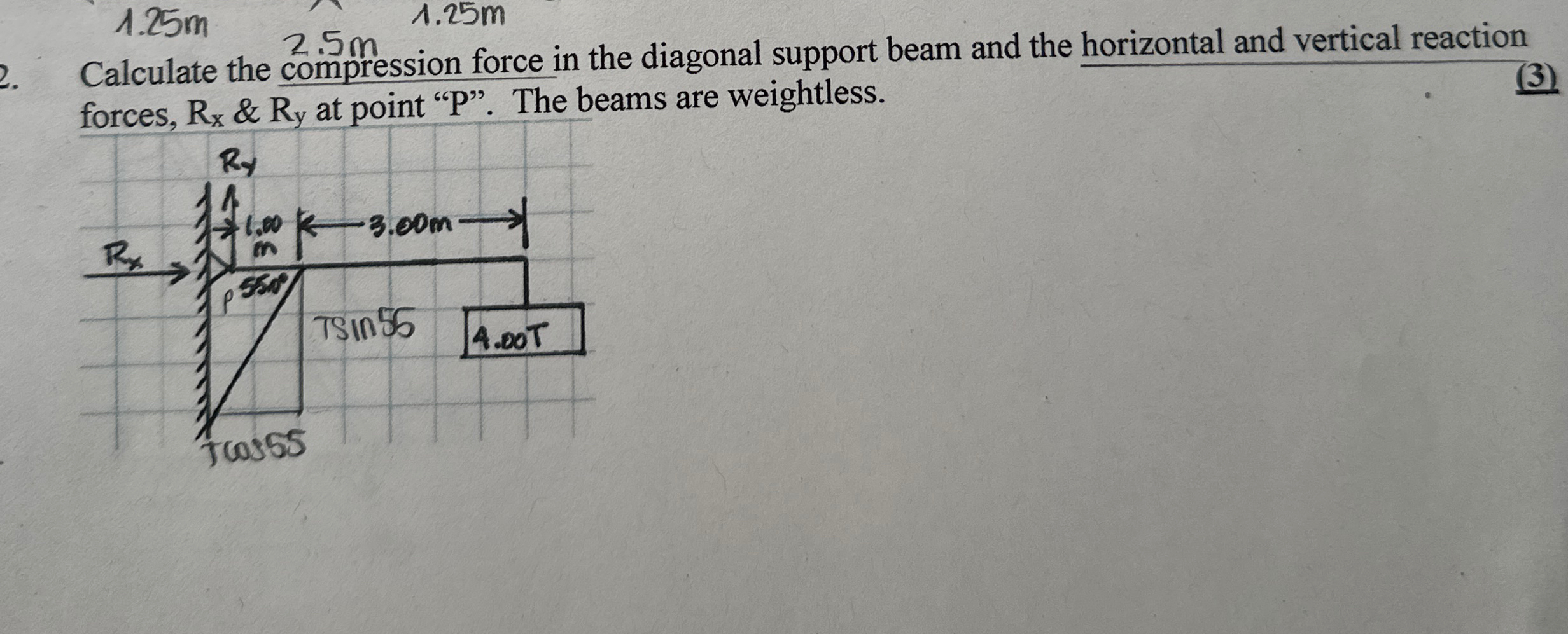 1 . 2 Calculate the compression force in the
