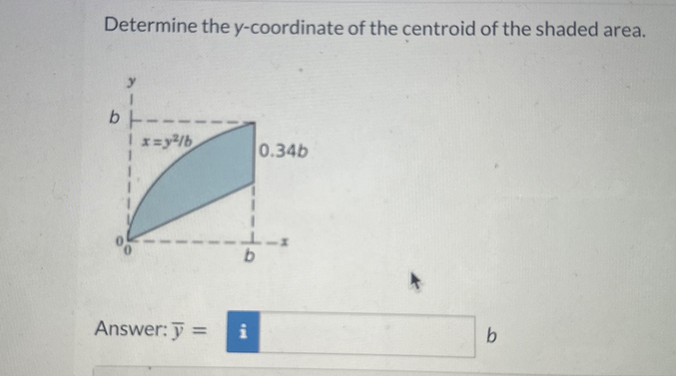 Determine the y - coordinate of the centroid of