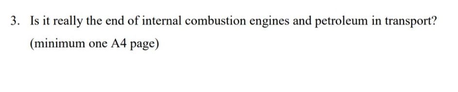 Is it really the end of internal combustion