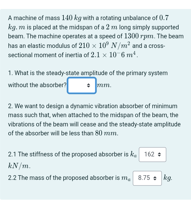 A machine of mass 1 4 0 kg with a rotating