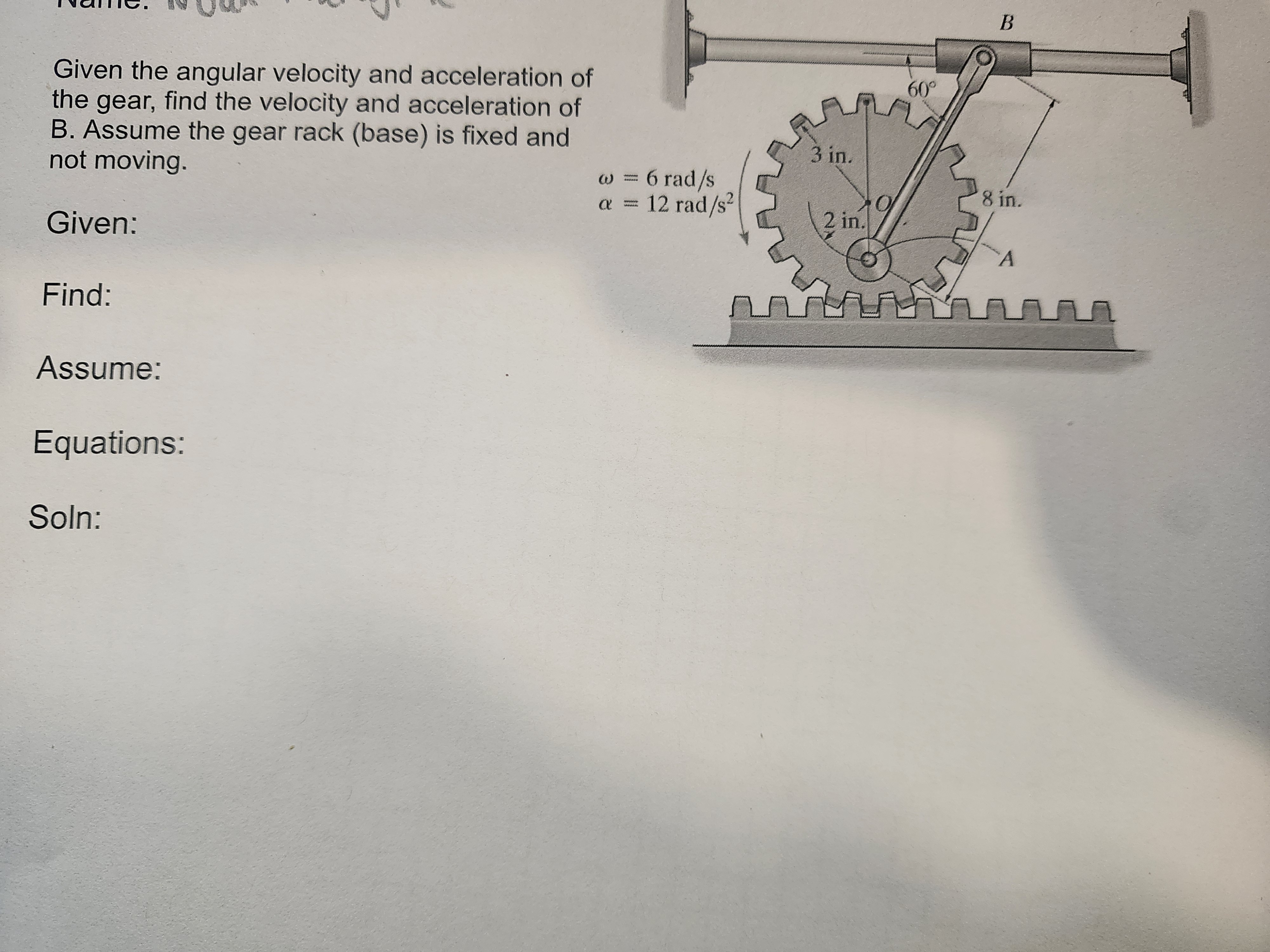 Given the angular velocity and acceleration of
