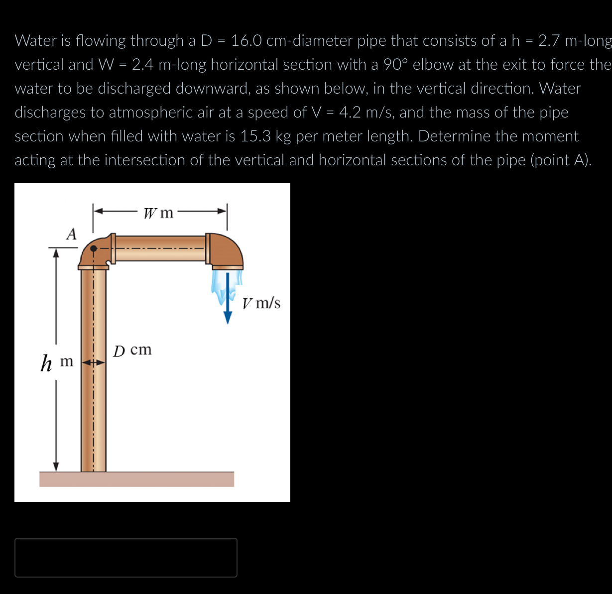 Water is flowing through a D = 1 6 . 0 c m -
