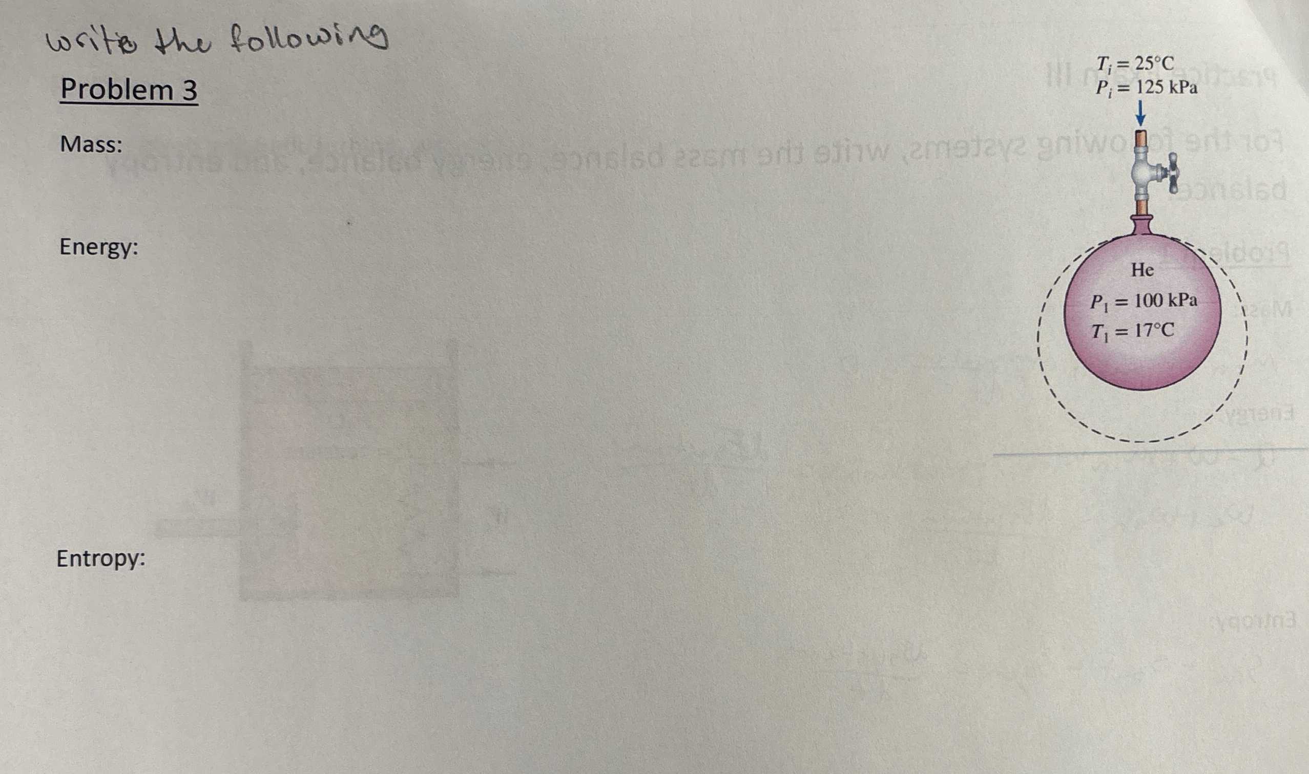 writie the following balance equations Problem 3