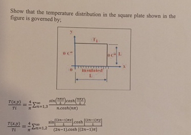 Show that the temperature distribution in the