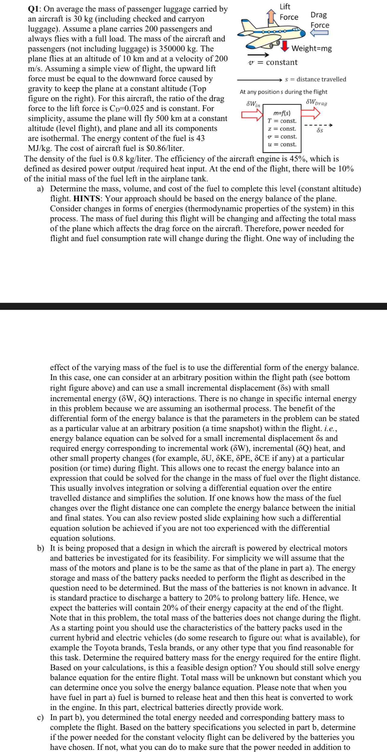 Q 1 : On average the mass of passenger luggage