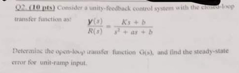 Q 2 ( 1 0 pts ) Consider a tinity - feedback