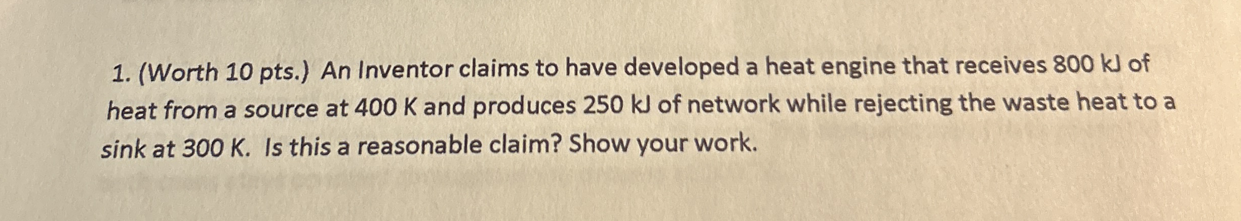 ( Worth 1 0 pts . ) An Inventor claims to have