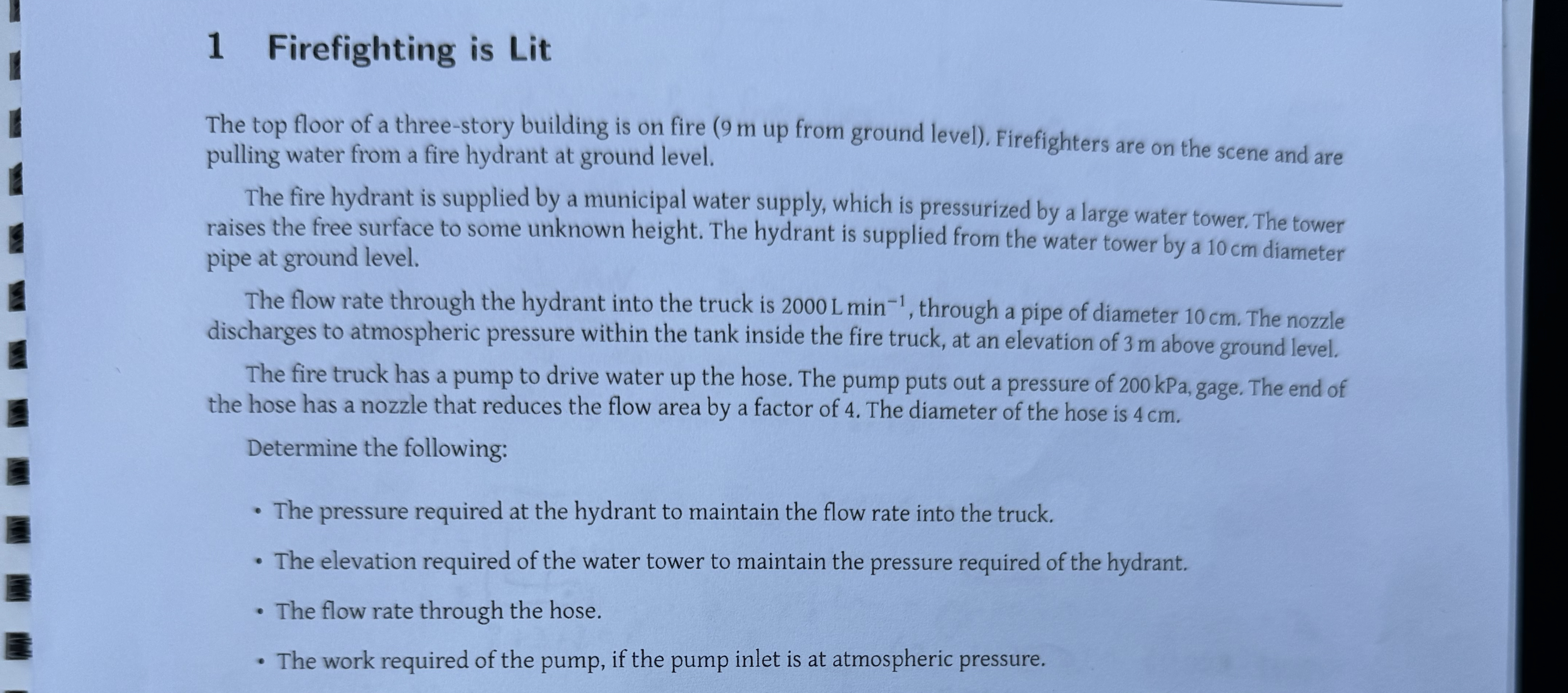 1 Firefighting is Lit The top floor of a three -
