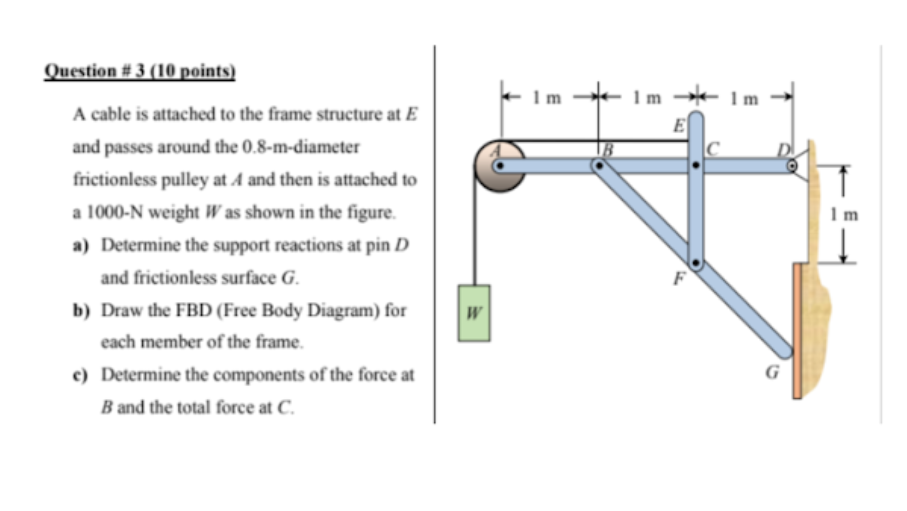 Question # 3 ( 1 0 points ) A cable is attached