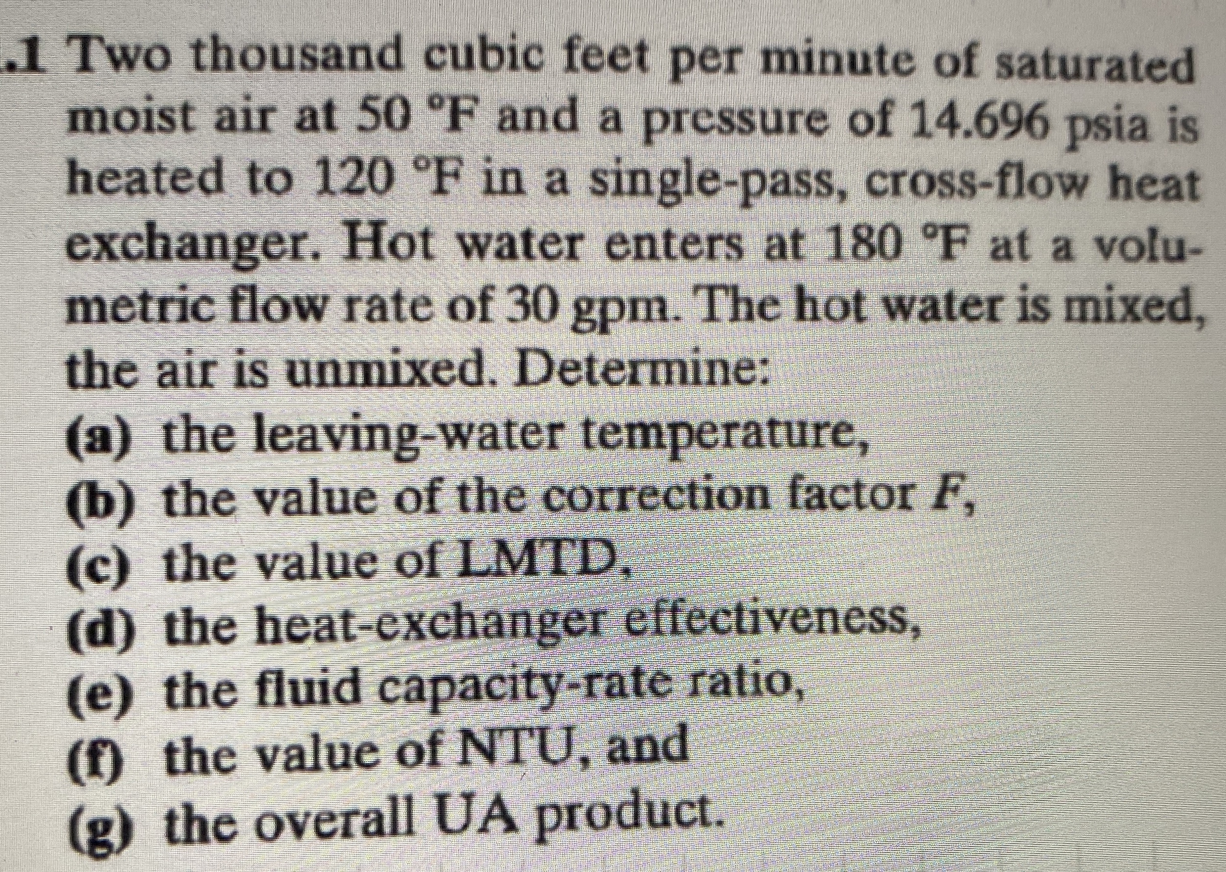 1 Two thousand cubic feet per minute of saturated