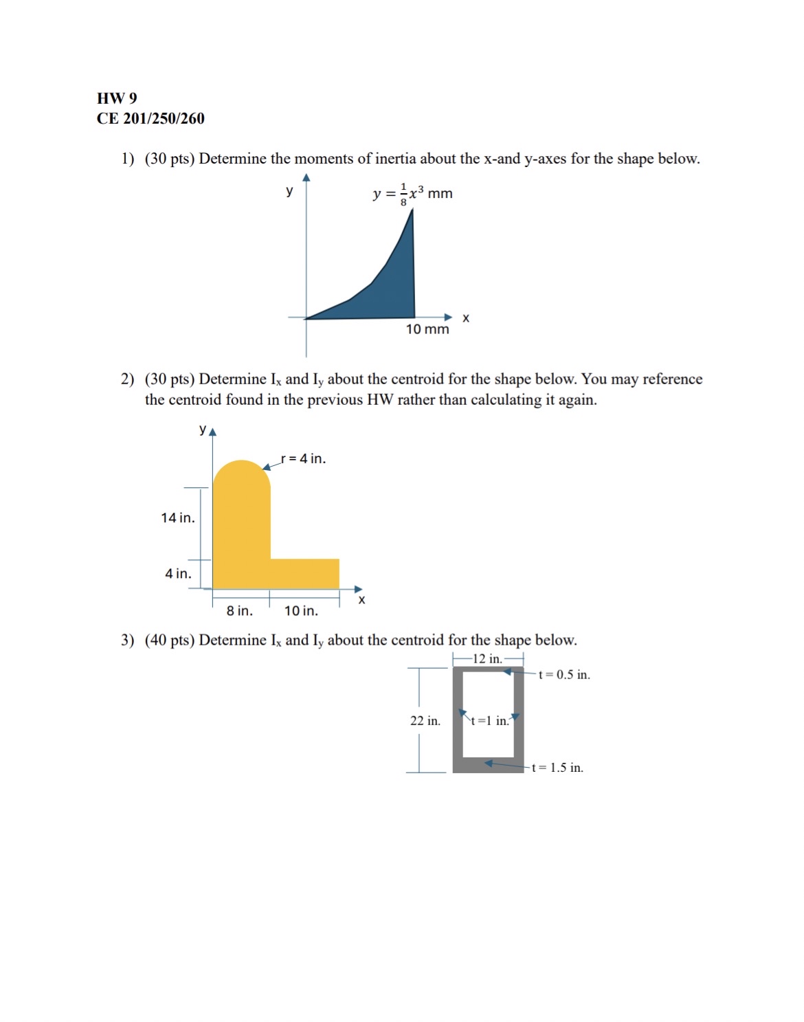 HW 9 CE 2 0 1 / 2 5 0 / 2 6 0 ( 3 0 pts )