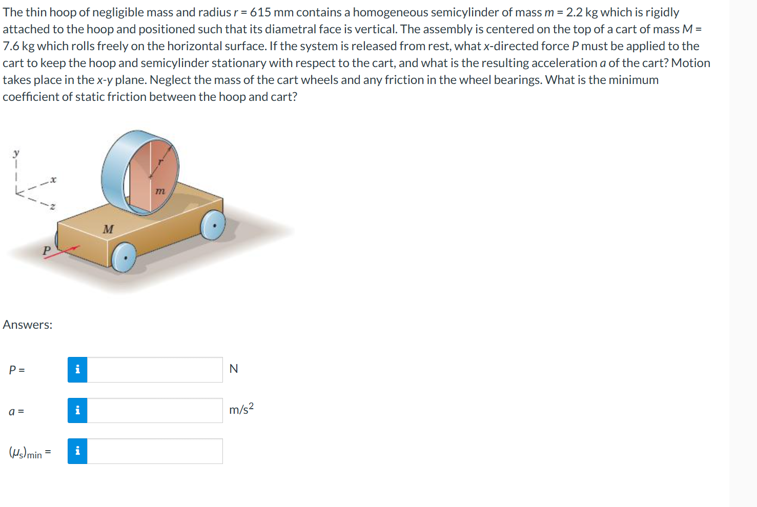 The thin hoop of negligible mass and radius \ ( r