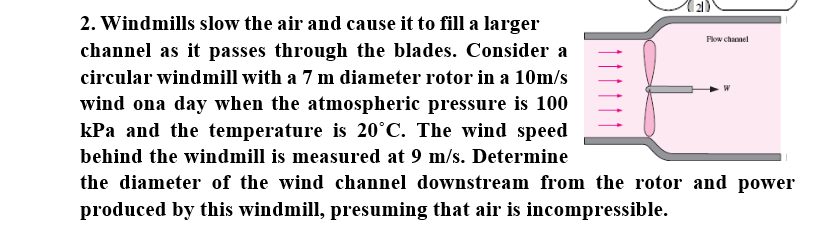 2 . Windmills slow the air and cause it to fill a