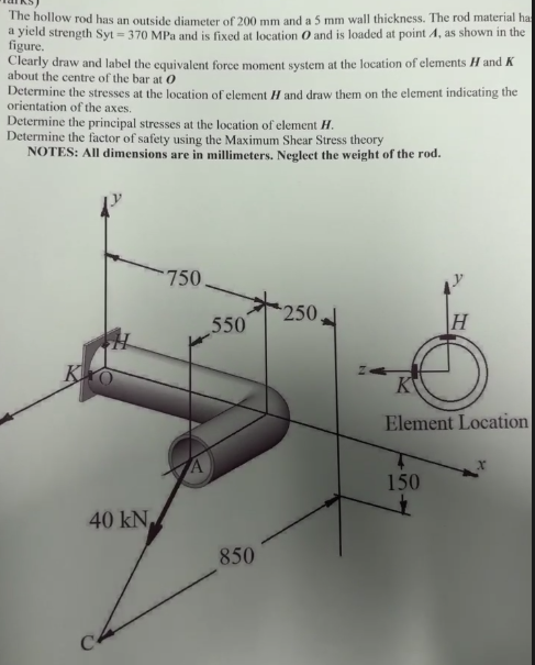 The hollow rod has an outside diameter of 2 0 0