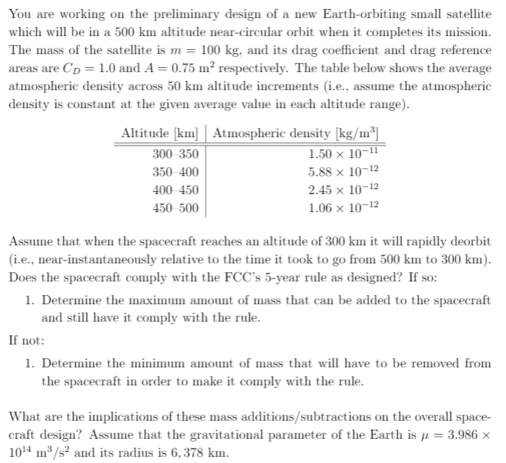 You are working on the preliminary design of a