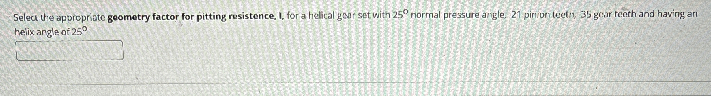 Select the appropriate geometry factor for