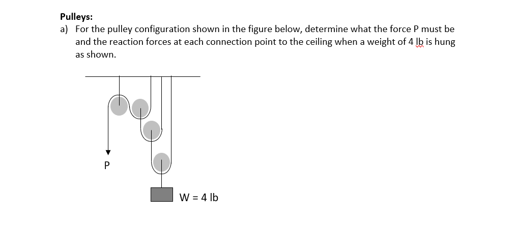Pulleys: a ) For the pulley configuration shown