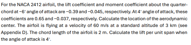 For the NACA 2 4 1 2 airfoil, the lift