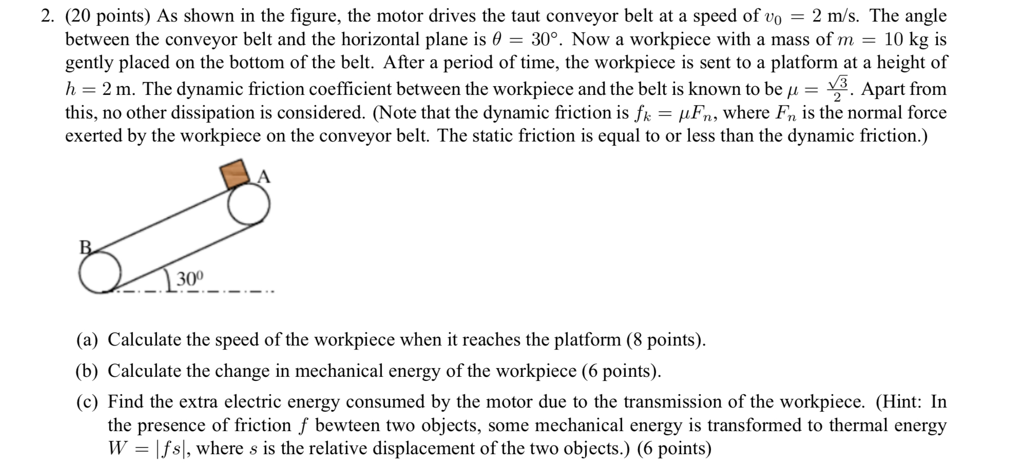 ( 2 0 points ) As shown in the figure, the motor