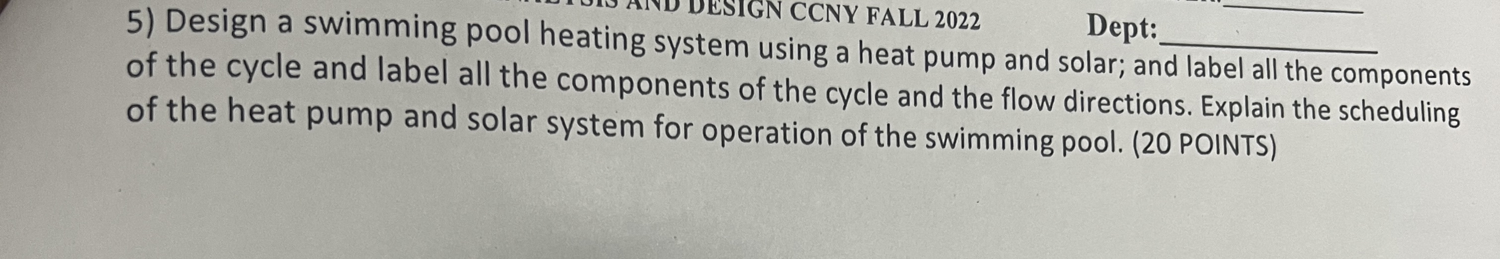 Design a swimming pool heating system using a