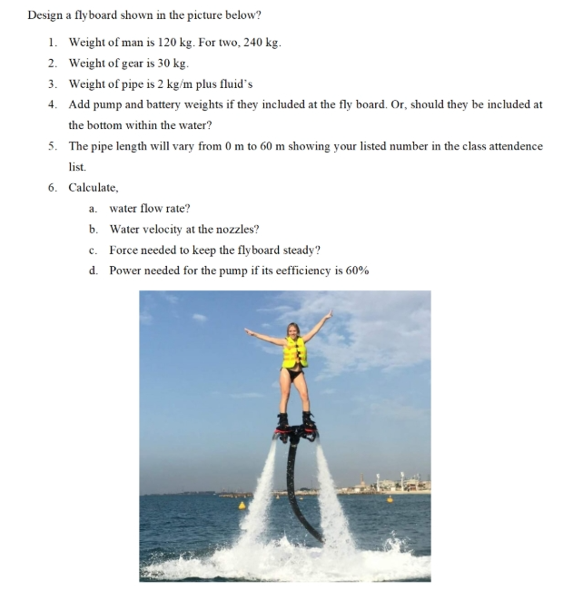 Design a fly board shown in the picture below?
