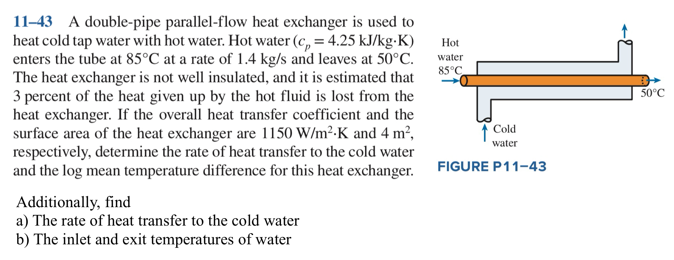 1 1 - 4 3 A double - pipe parallel - flow heat