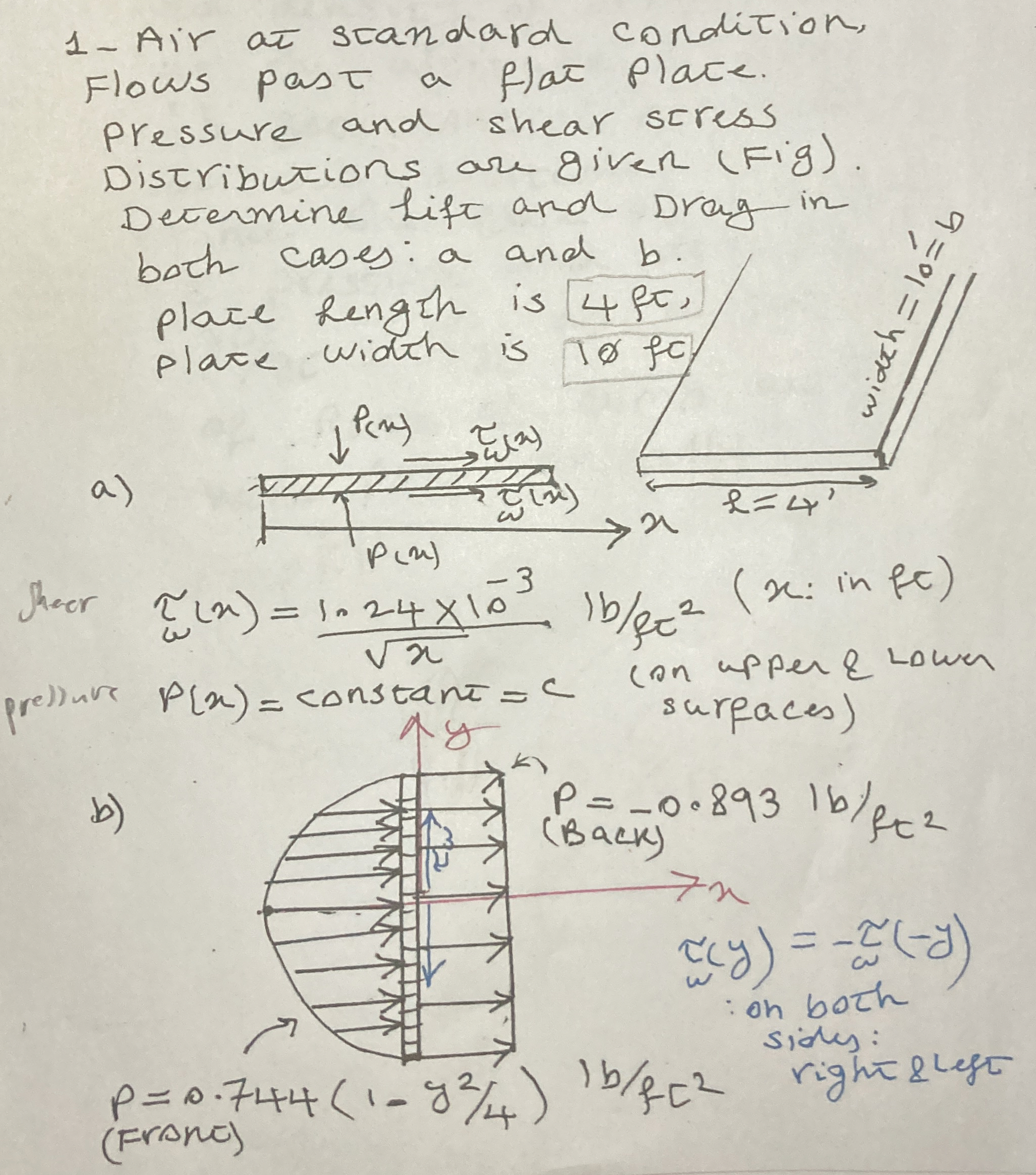 1 - Air at standard condition, Flows past a flat