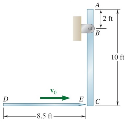 A 1 . 8 - lb javelin DE impacts a 1 0 - lb