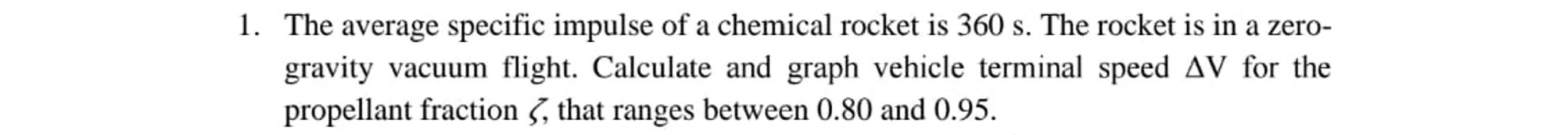 1 . The average specific impulse of a chemical
