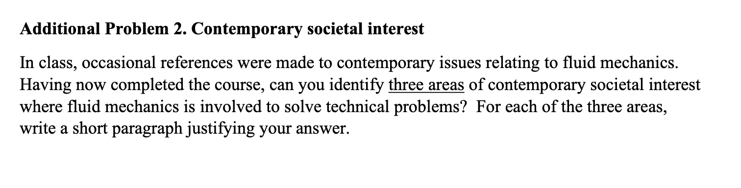 Additional Problem 2 . Contemporary societal