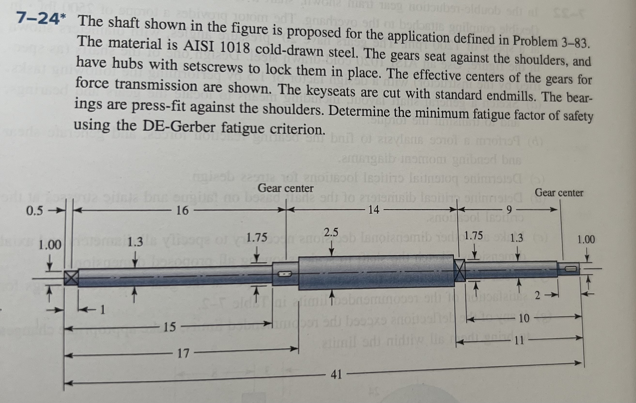 7 - 2 4 * The shaft shown in the figure is
