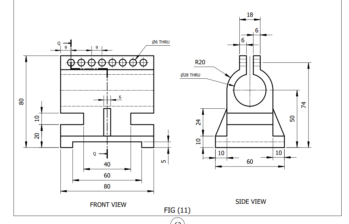 Draw isometric and Missing view and Sections