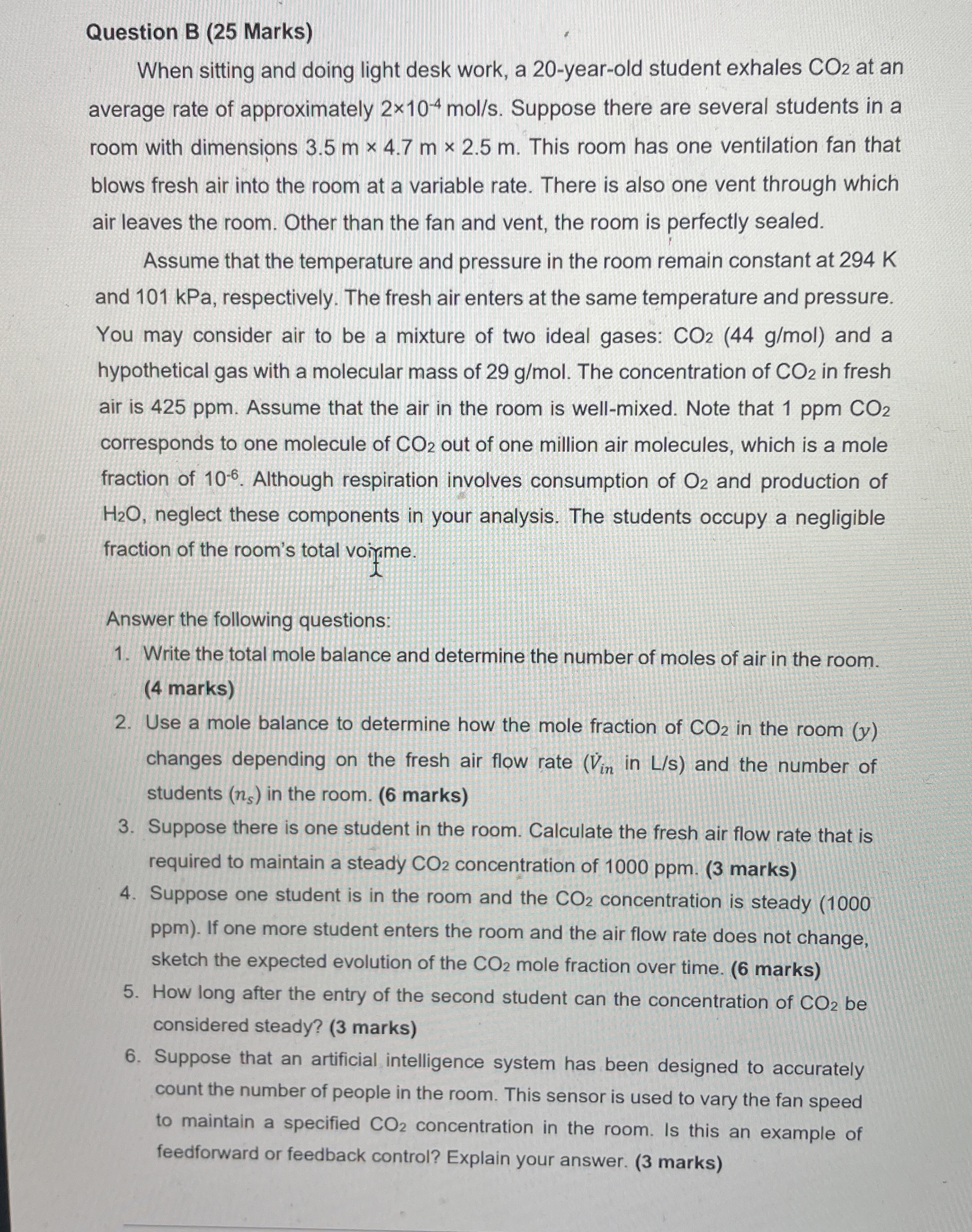 Question B ( 2 5 Marks ) When sitting and doing