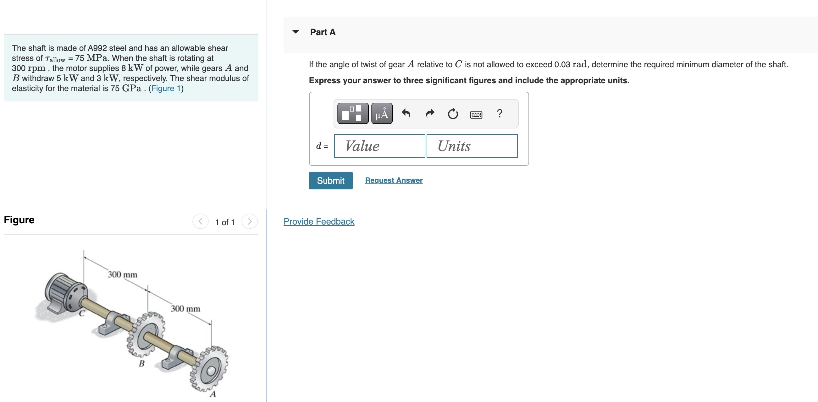 The shaft is made of A 9 9 2 steel and has an