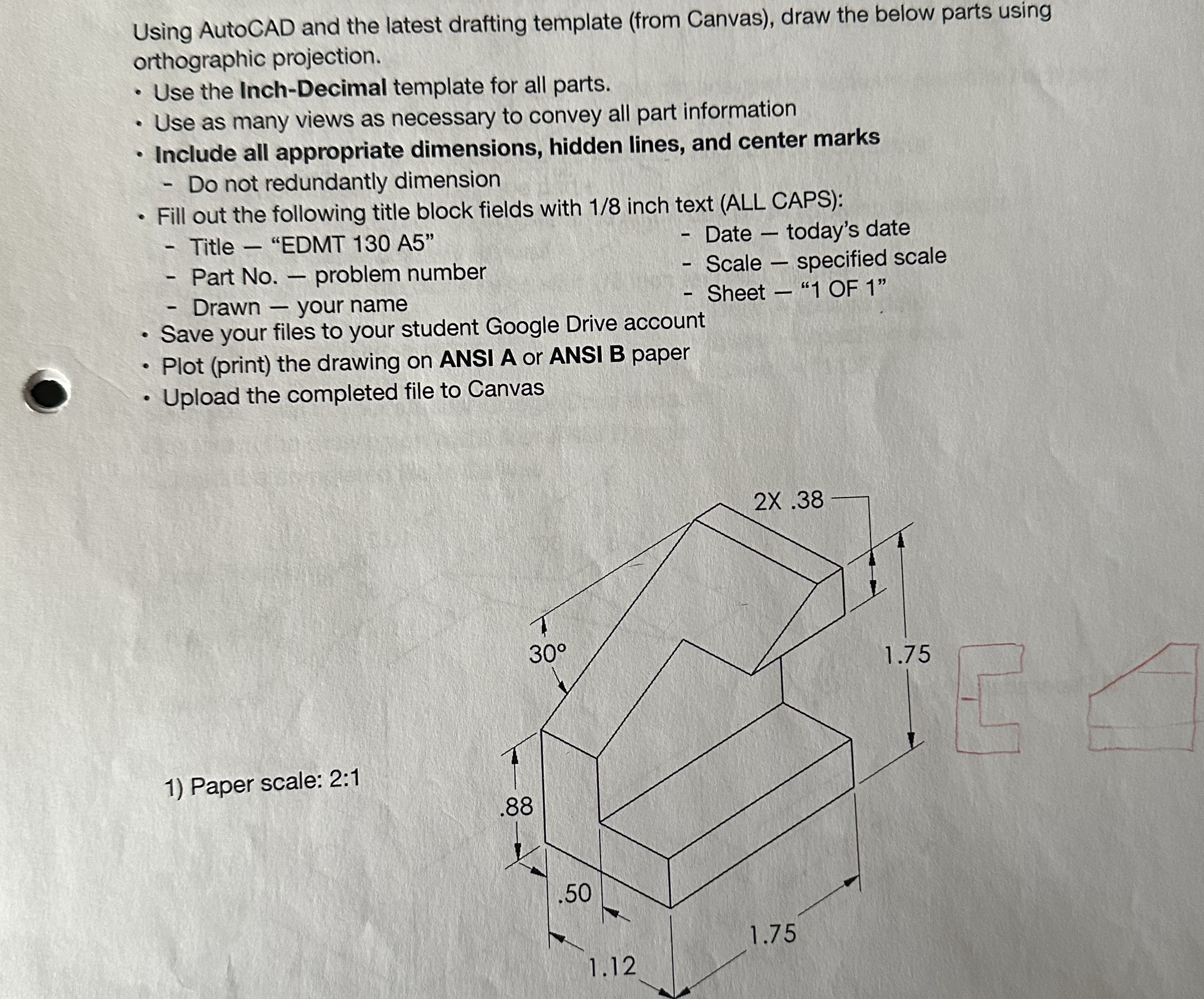 Use as many views as necessary to convey all part