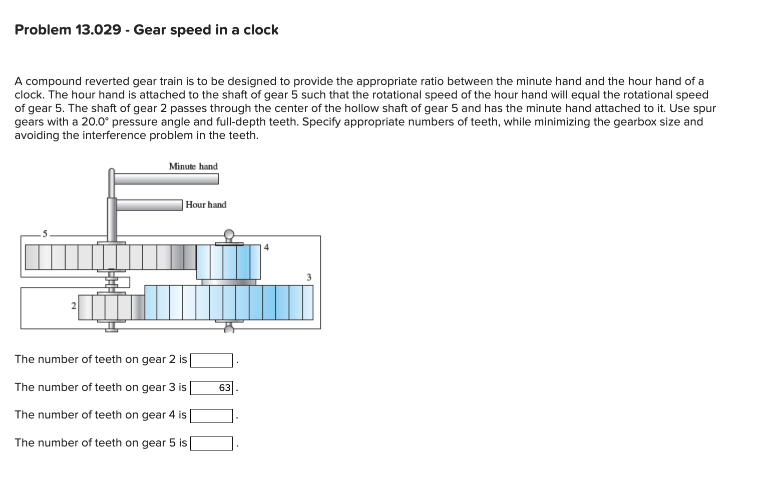 Problem 1 3 . 0 2 9 - Gear speed in a clock A