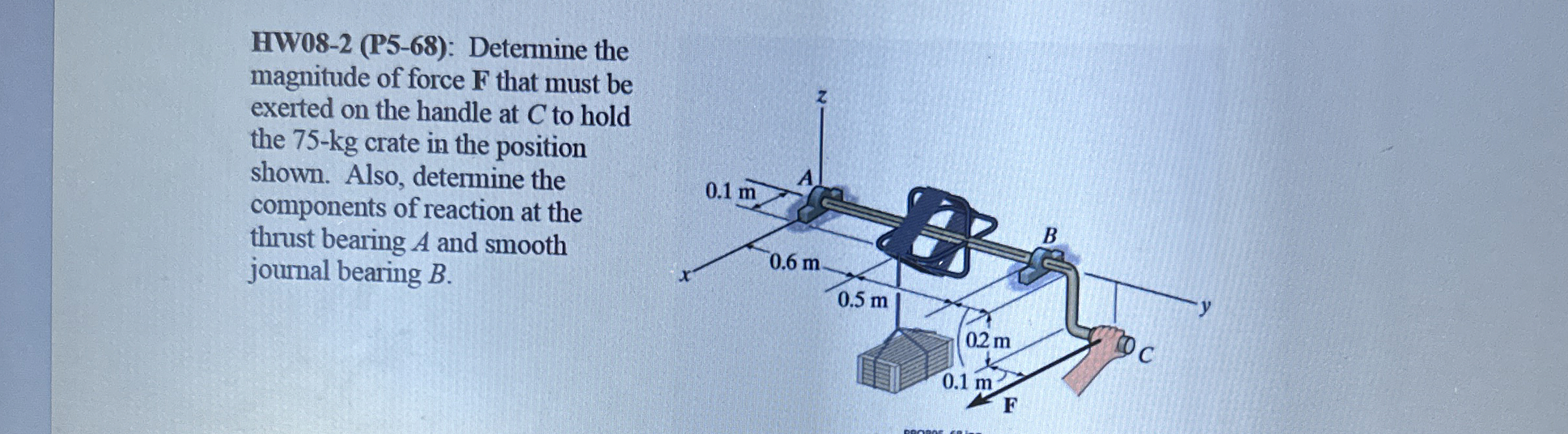 HW 0 8 - 2 ( P 5 - 6 8 ) : Determine the