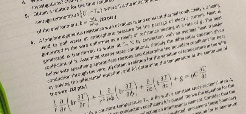 6 . A long homogeneouter at atmospheric pressure