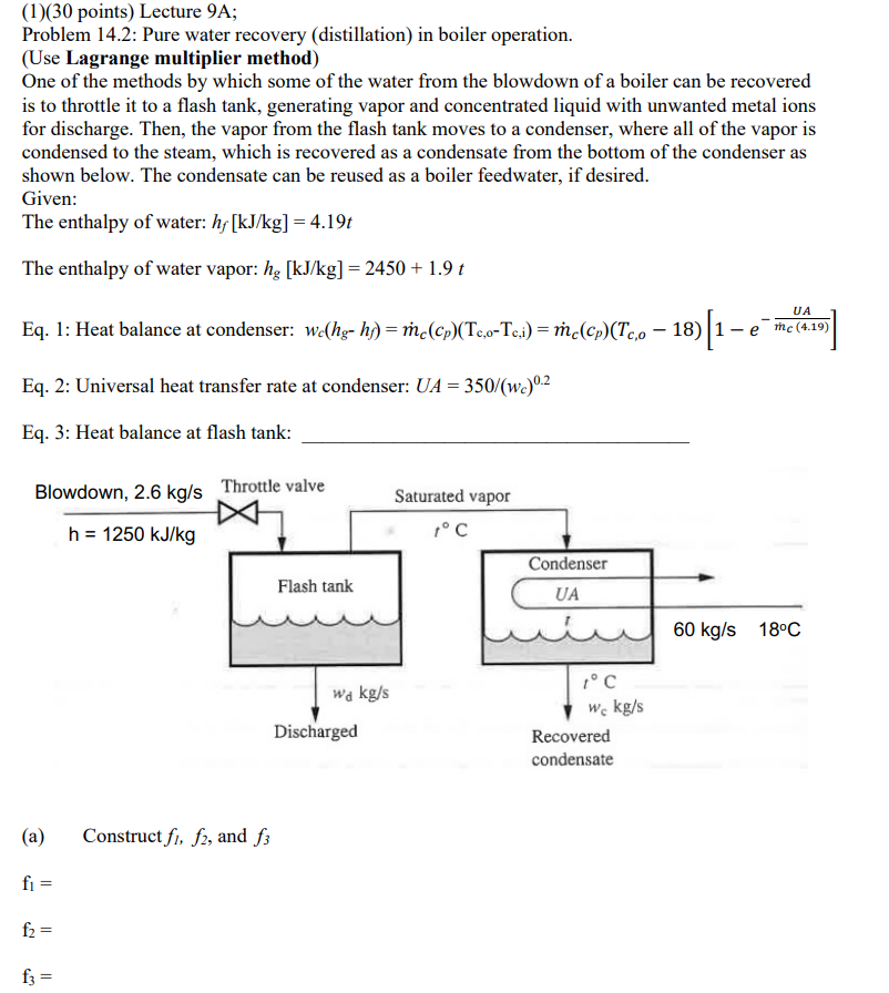 ( 1 ) ( 3 0 points ) Lecture 9 A; ( b ) Construct