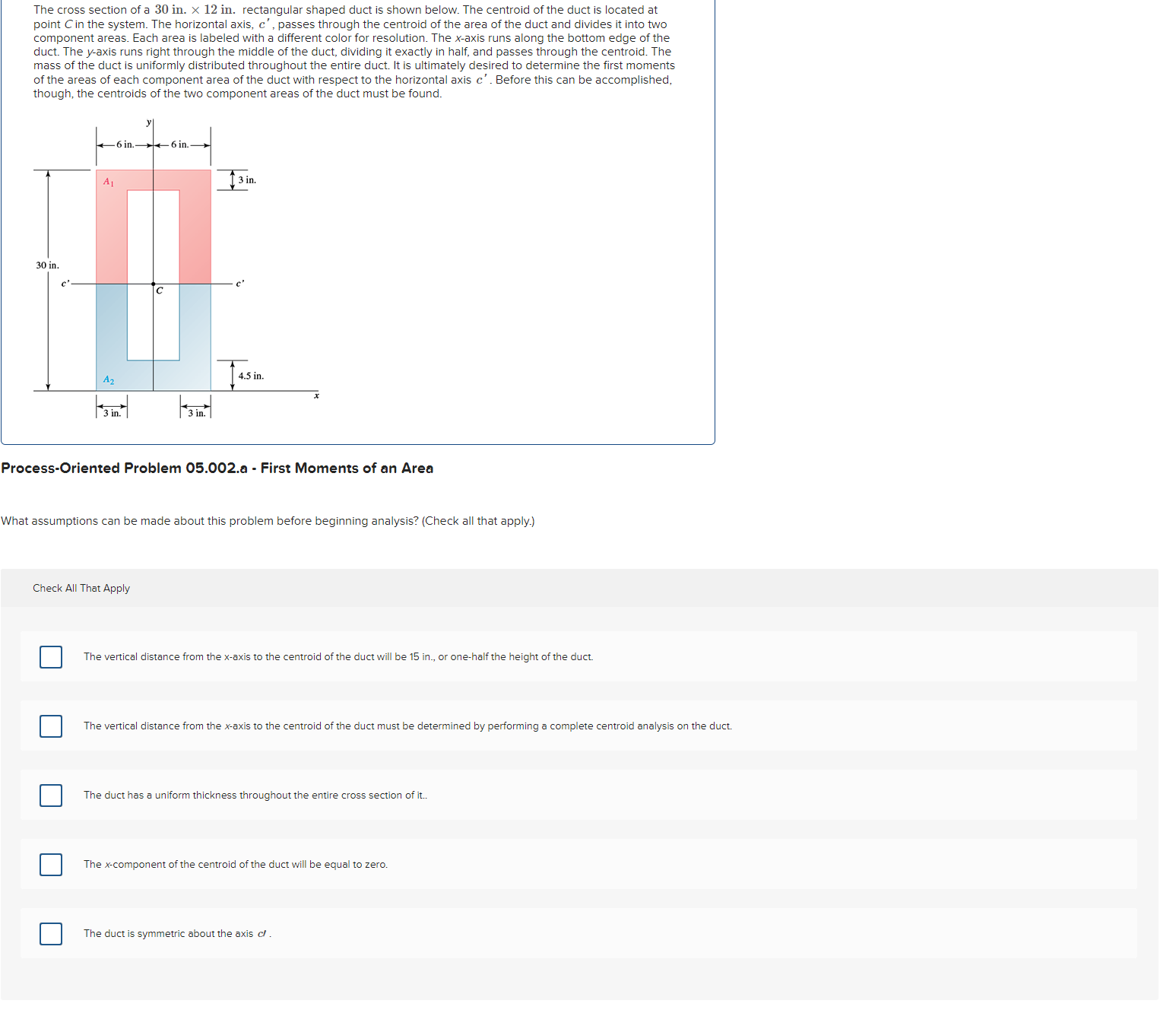The cross section of a 3 0 i n . 1 2 i n .