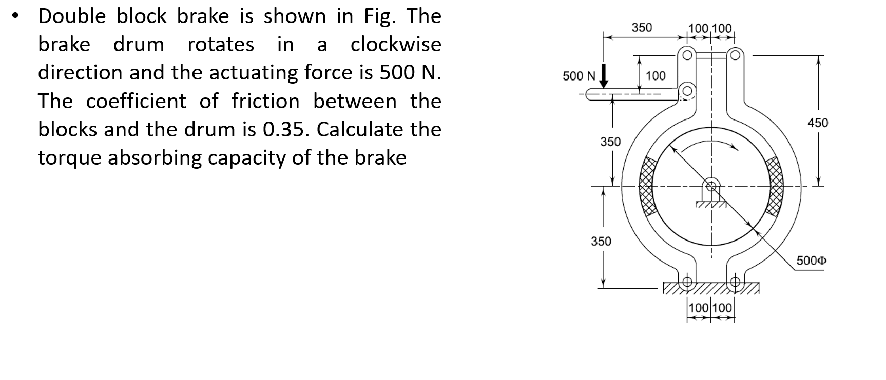 - Double block brake is shown in Fig. The brake