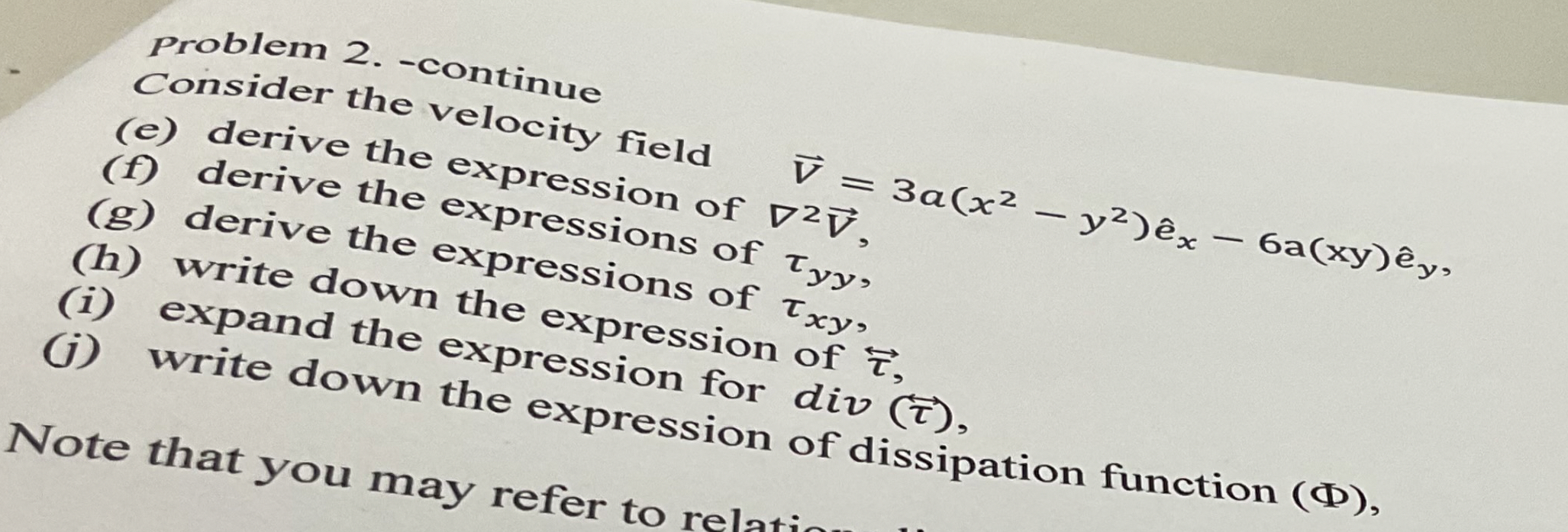 problem 2 . - continue Consider the velocity